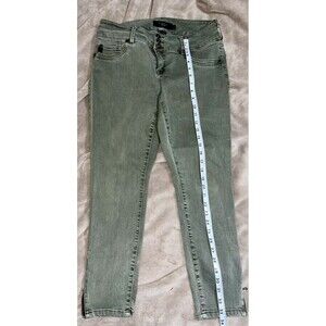 TORRID Women’s Jeans Green Denim Stretch Tapered Leg Zipper Size 14